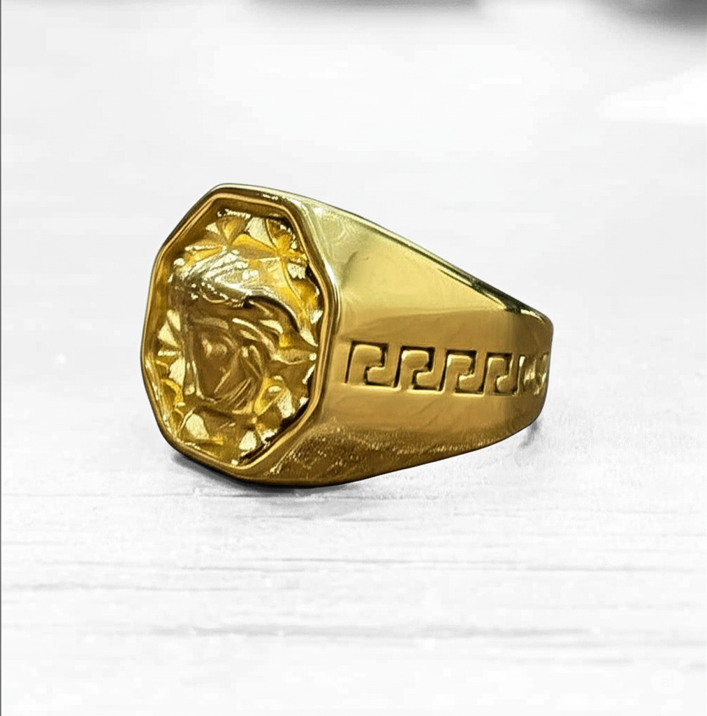 Versace Golden Italian Style Ring For Men