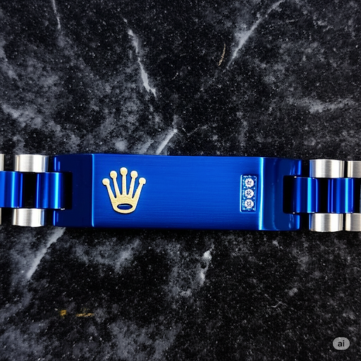 Rolex Luxury Blue Silver Crown Bracelet