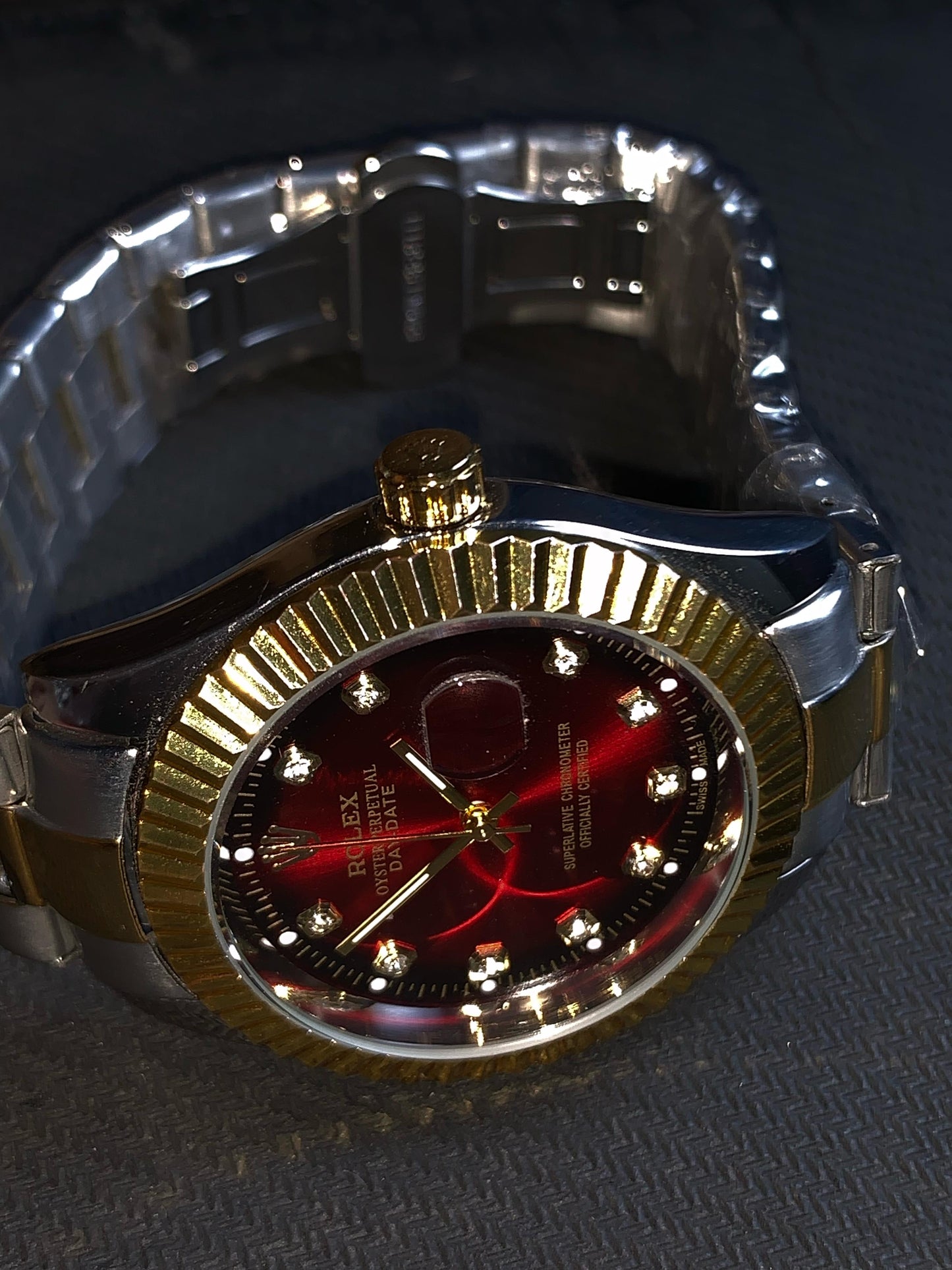 Rolex DateJust With Luxury Red Dial And Multi Straps